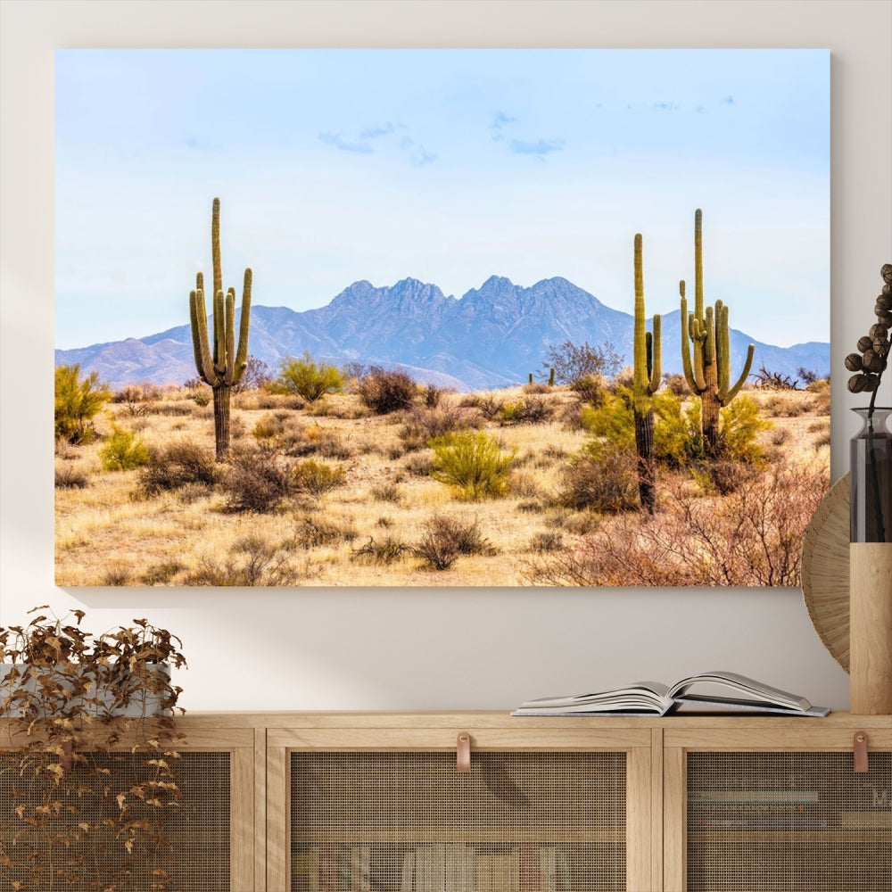 Desert Cactus Landscape Wall Art USA Arizona Canvas Print Modern Living Room Wall Decor