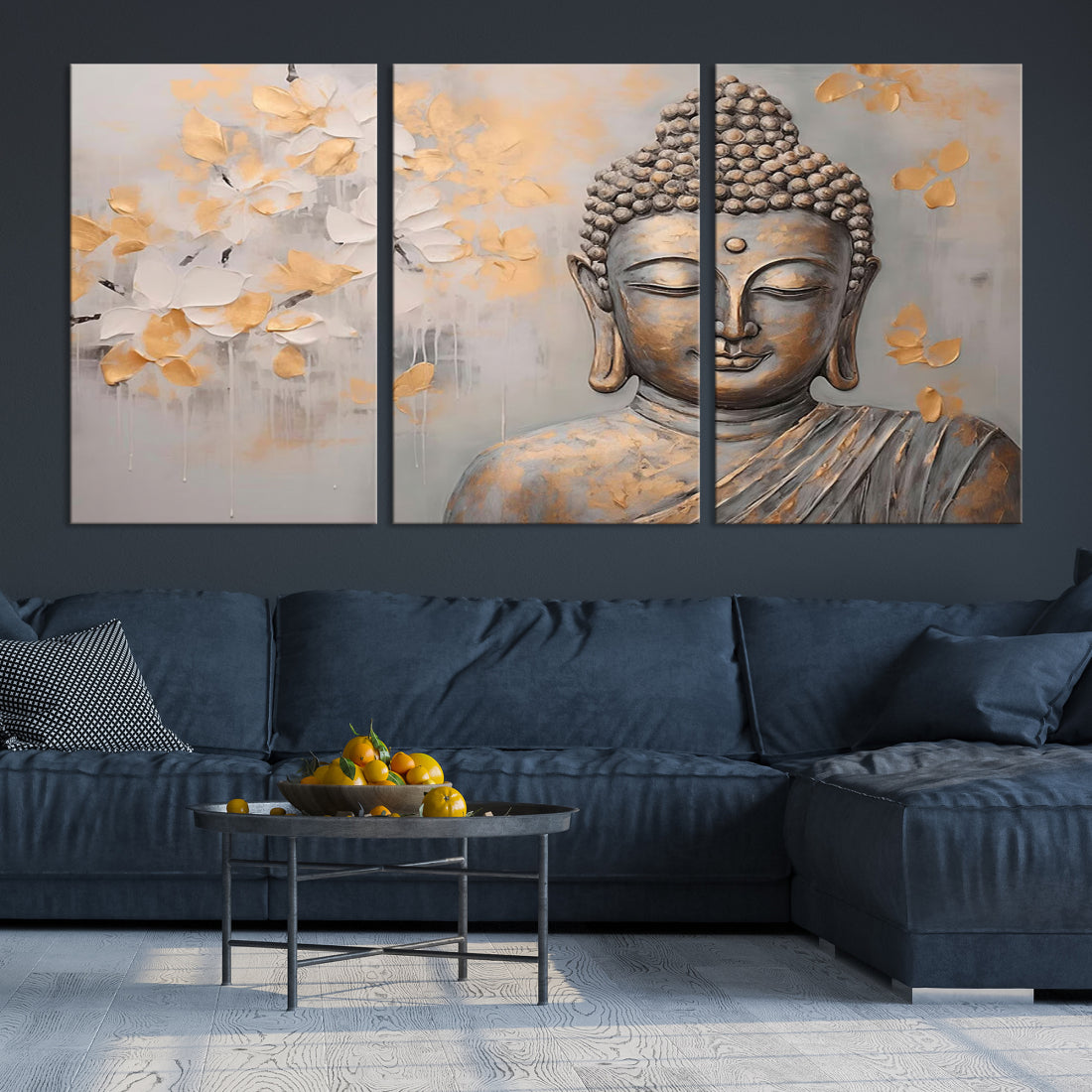 Buddha Wall Art Spiritual Abstract Canvas Print, Buddhism Canvas Art for Wall Decor