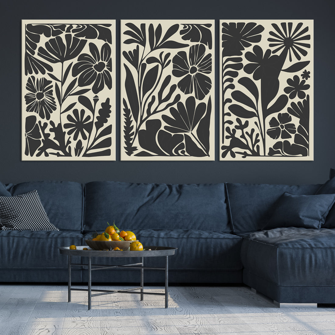 Canvas Wall Art Set Abstract Floral Botanical Prints Minimalist Modern Art Boho Wall Decor