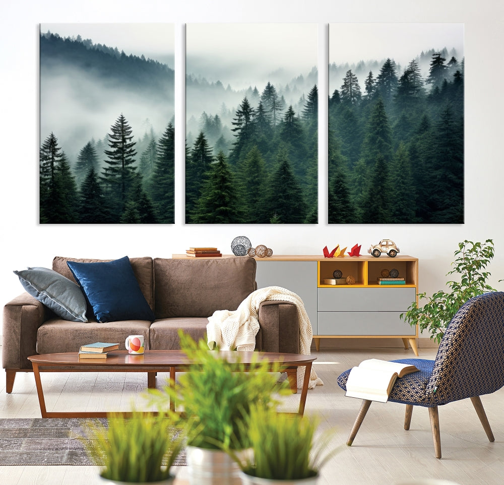 Captivating Misty Forest Wall Art - Premium Canvas Print for a Foggy a –  SamiArtGallery Wall Art Print Shop