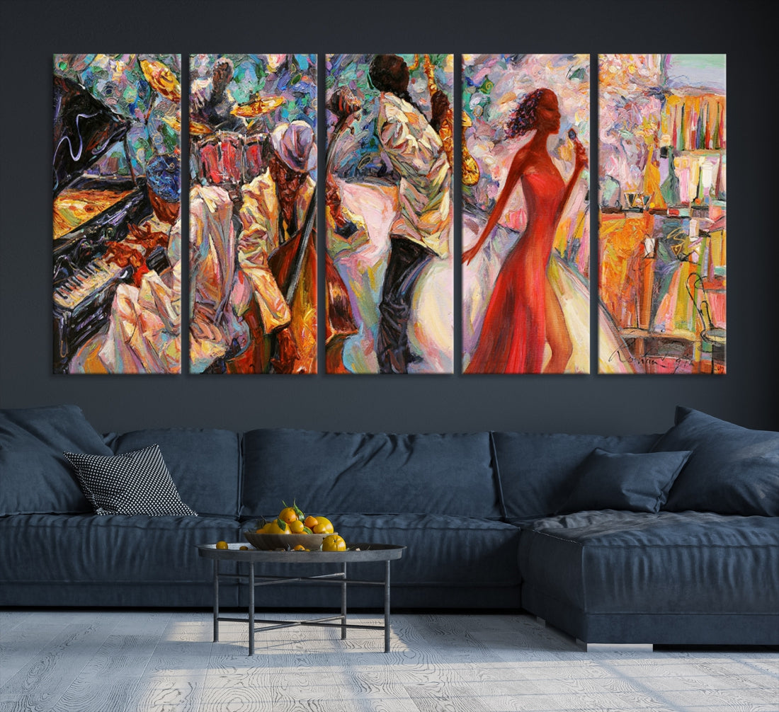 Abstract Afro American Jazz Musician Wall Art Canvas PrintA Tribute to the Legends of Jazz Music