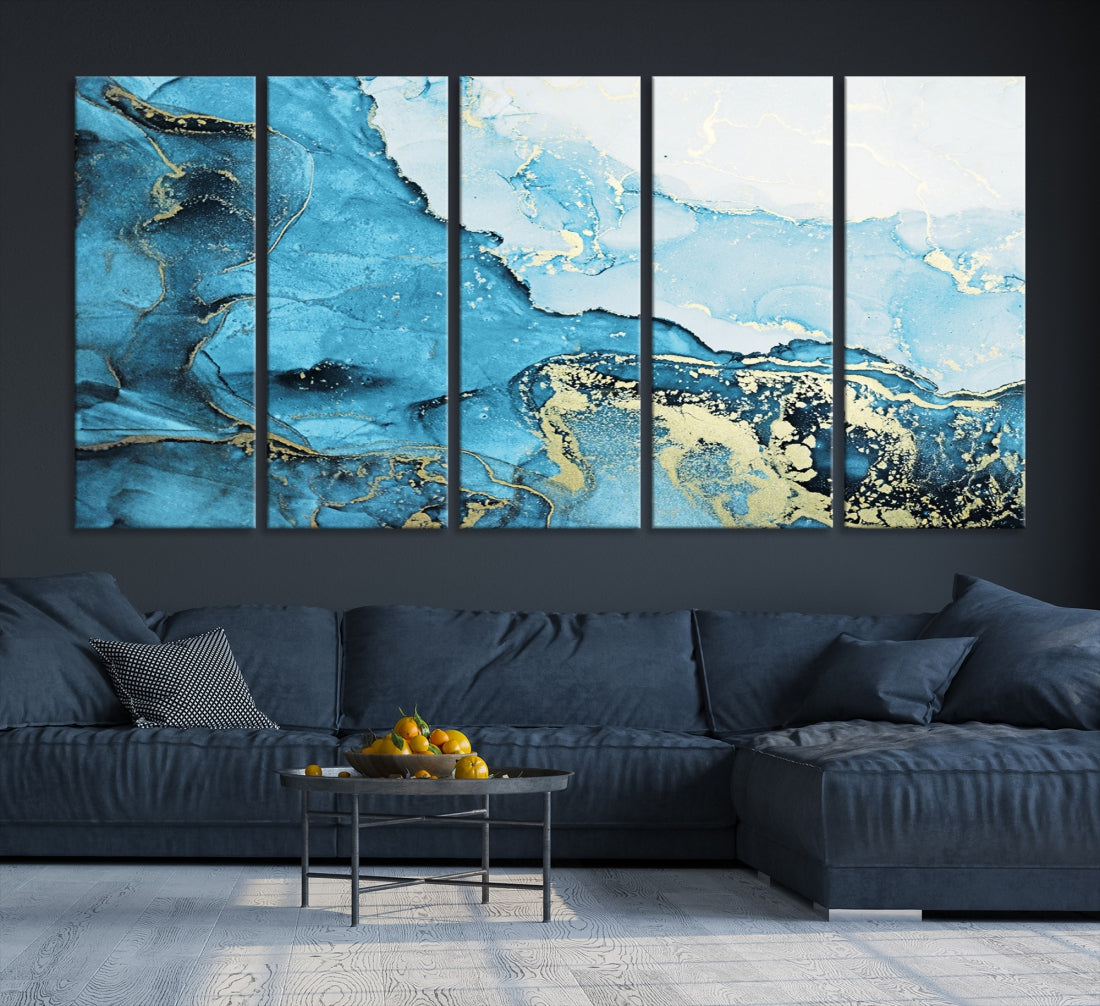 Nautical Abstract Art Painting Modern Home Decor Large Wall Art Canvas Print Framed Ready to Hang