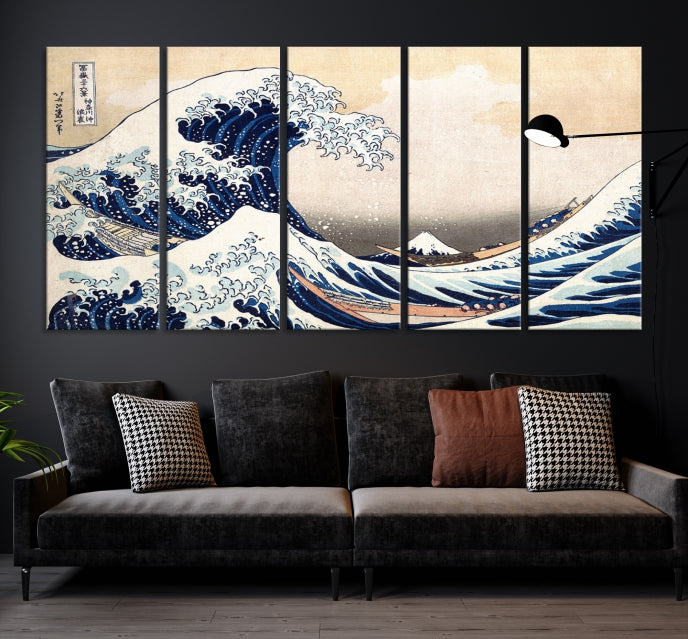 Large Wall Art Kanagawa Canvas Artwork Abstract Print