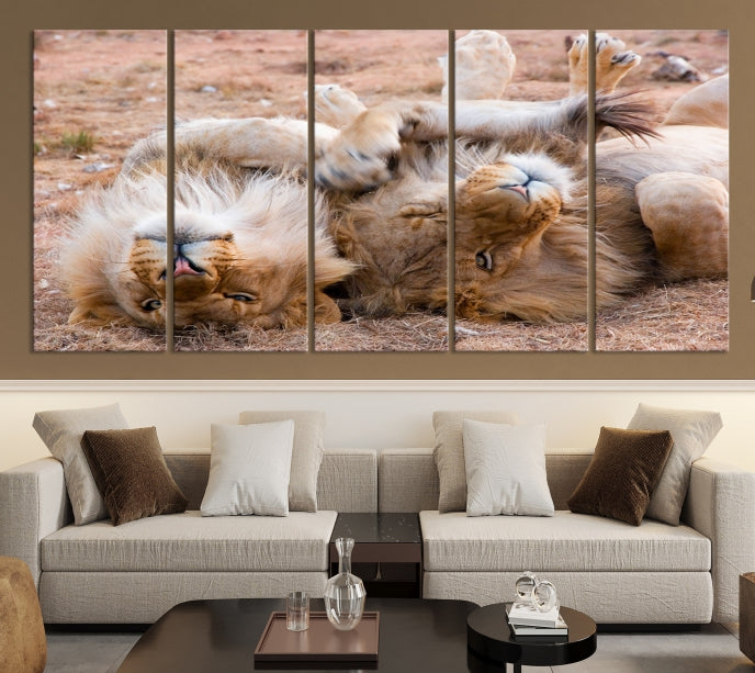 Large Animal Wall Art Lions Canvas Print