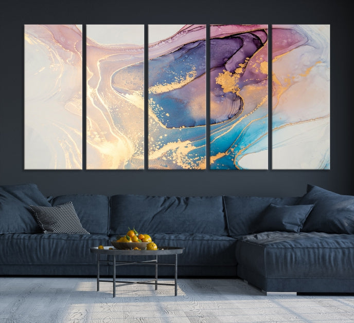 Bring a Pop of Pastel Colors & Modern Style to Your Home Decor with Our Large Abstract Wall Art Canvas Print