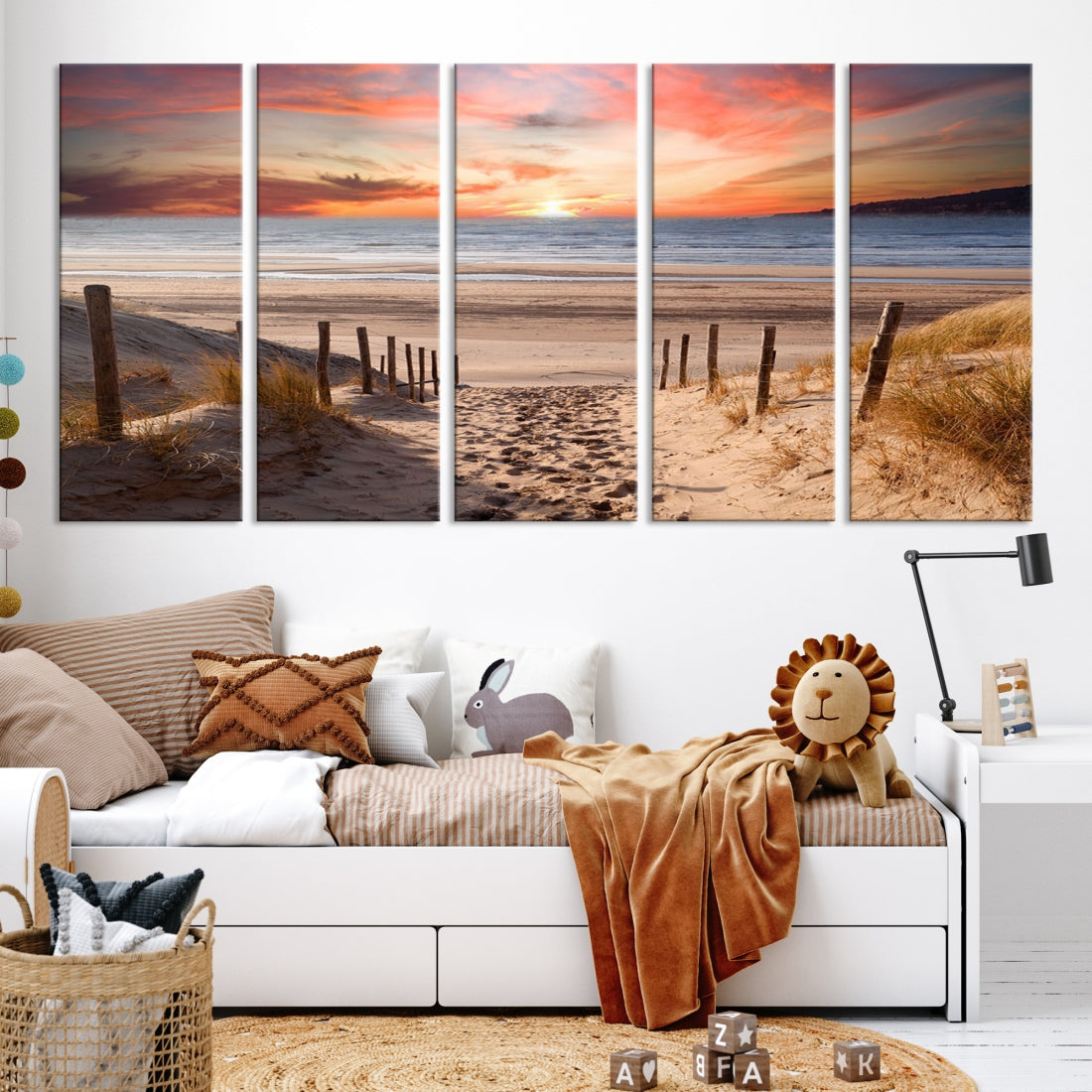 Holiday Beach Sea Ocean Sunset Extra Large Wall Art Giclee Canvas Print