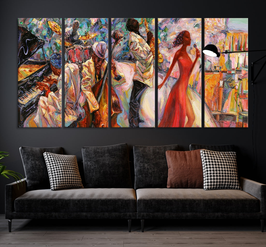 Abstract Afro American Jazz Musician Wall Art Canvas PrintA Tribute to the Legends of Jazz Music