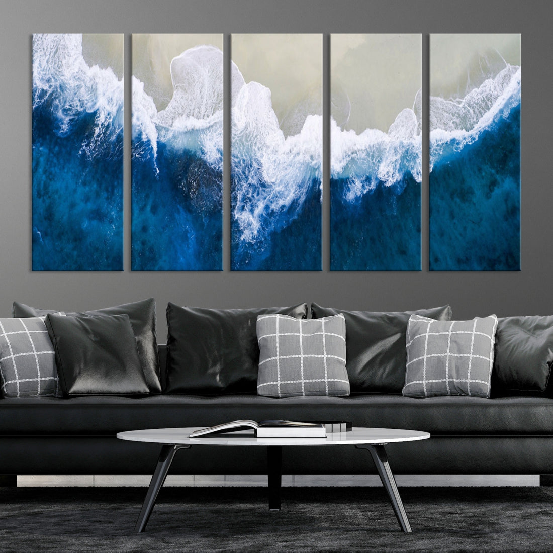 Hypnotic Aerial Beach Photo Wall Art Print Extra Large Ocean Canvas Print