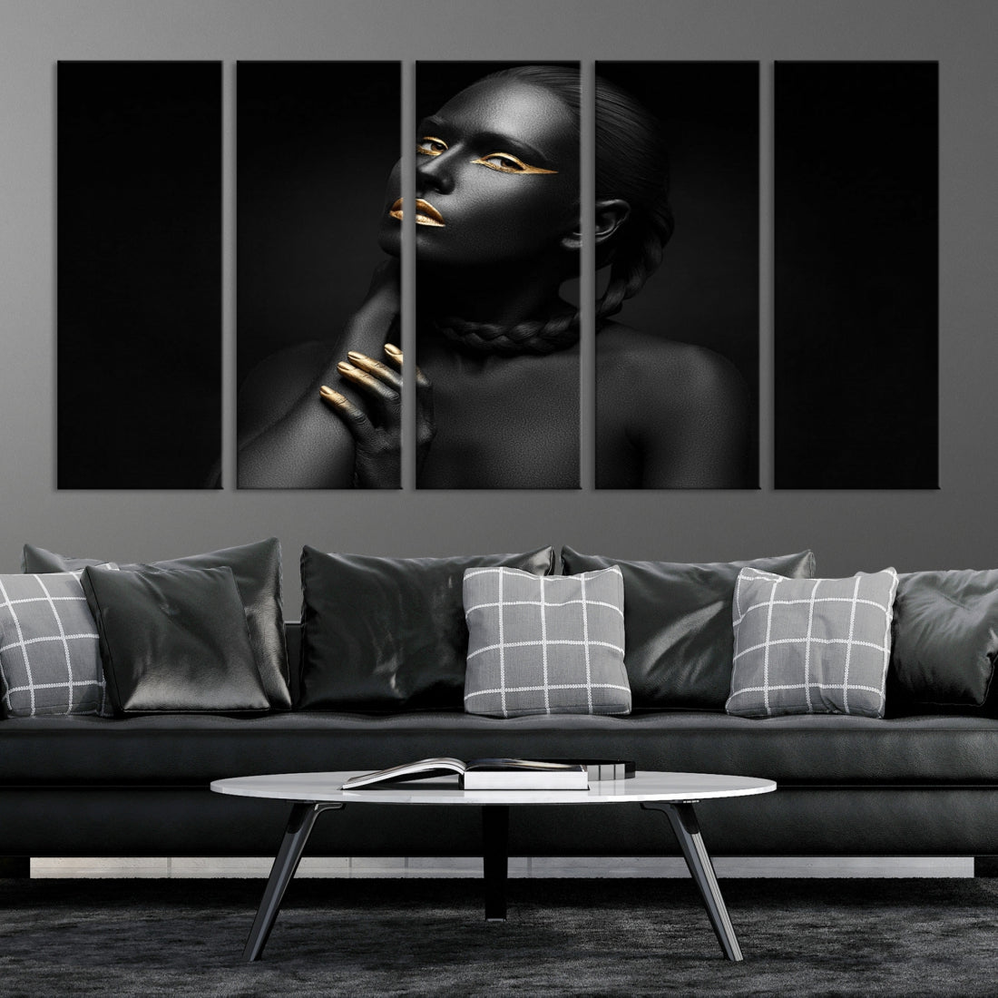 Black Woman Makeup Wall Art Print Modern Canvas Fashion Art Print