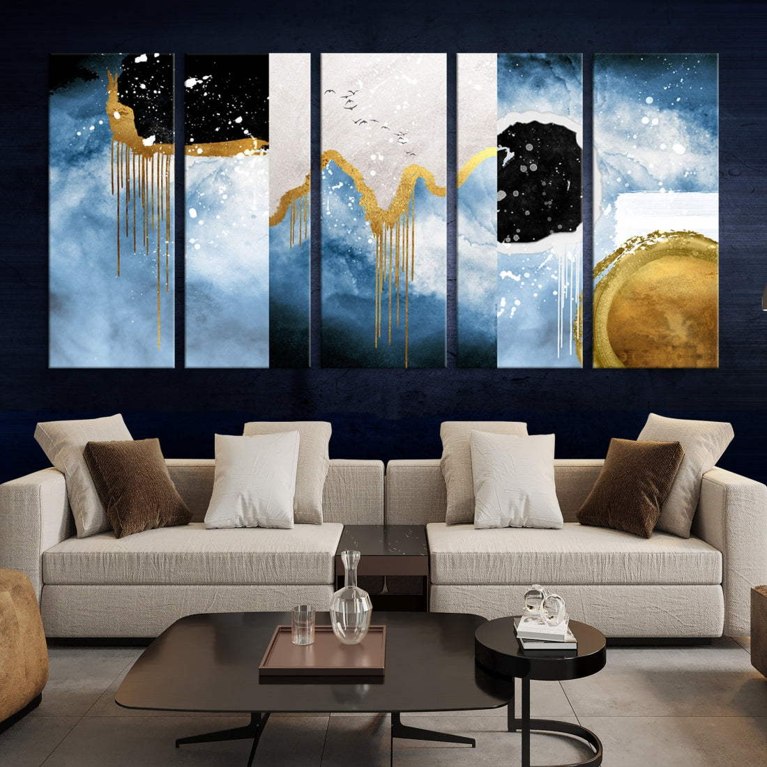 Contemporary Abstract Wall Art Print Modern Canvas Painting Ready to Hang