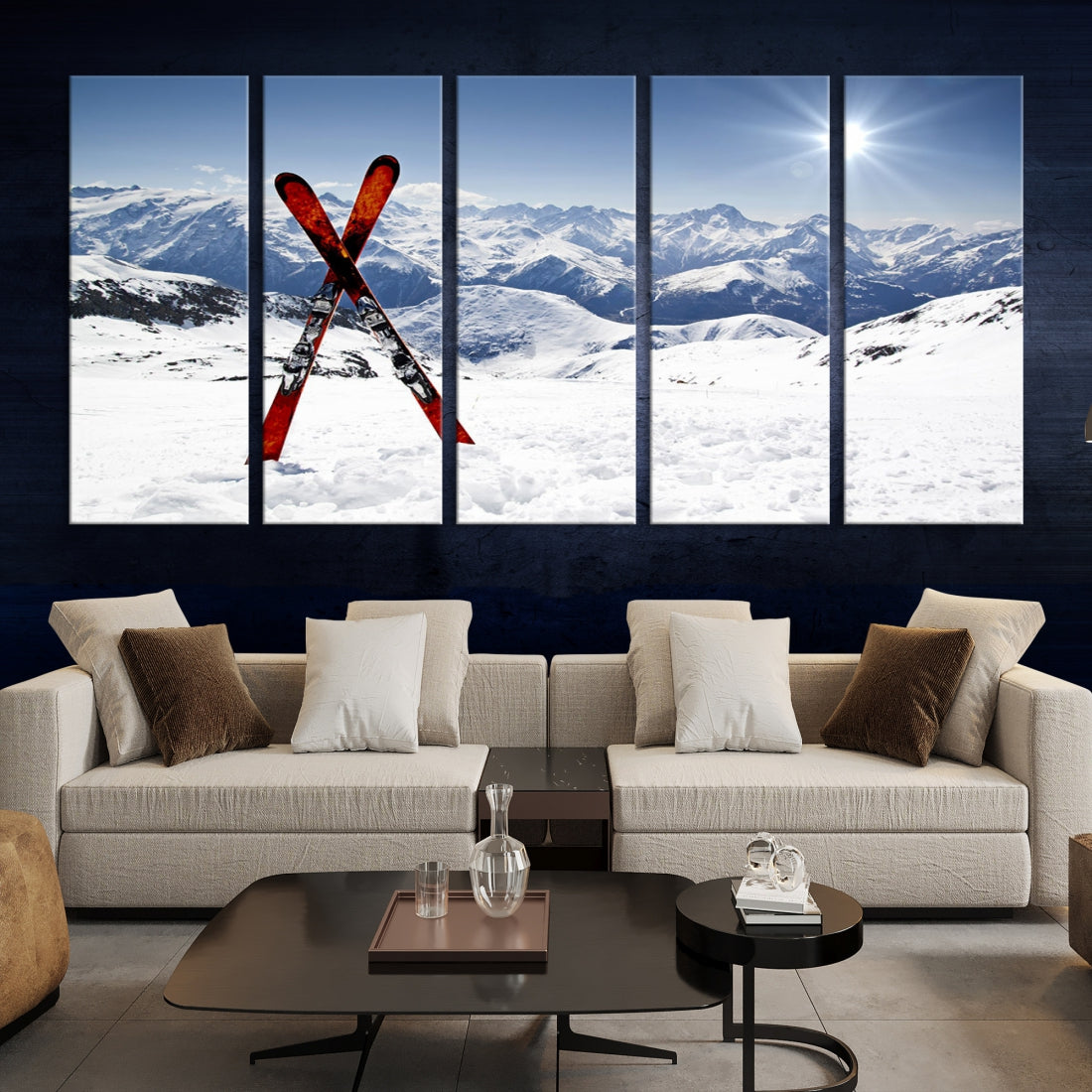 Large Ski Canvas Wall Art Print Skiing Sports Wall Art Framed