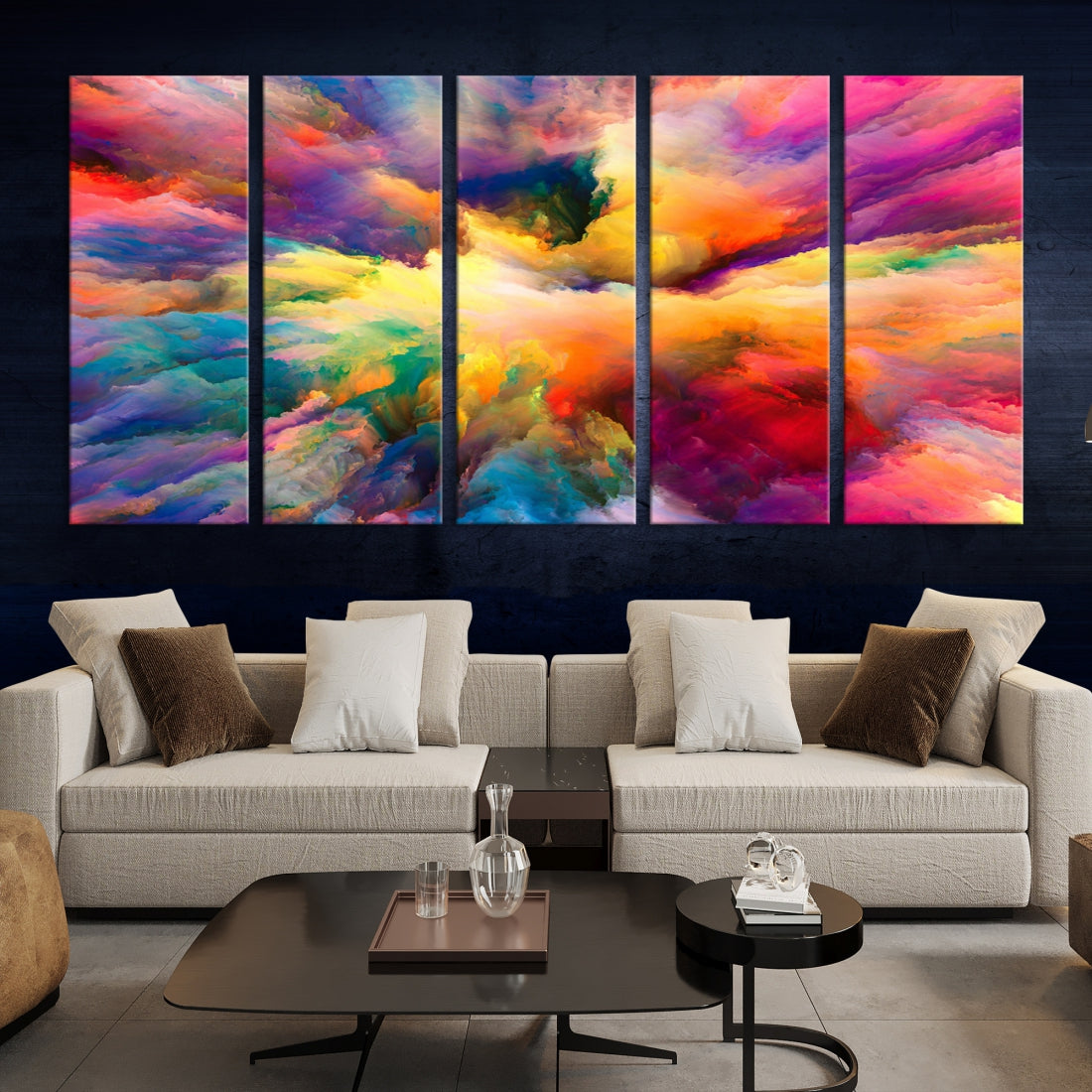 Colorful Abstract Clouds Large Wall Art Canvas Print Modern Wall Decor