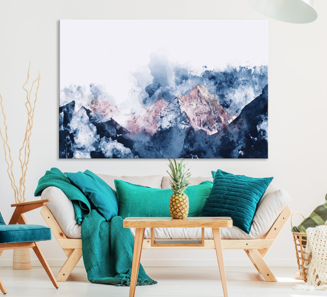 Blue Mountain Landscapes to Your Wall with Our Abstract Wall Art Canvas Print