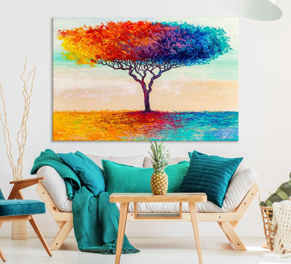 Abstract Oil Painting Tree of Life Large Wall Art Canvas Print