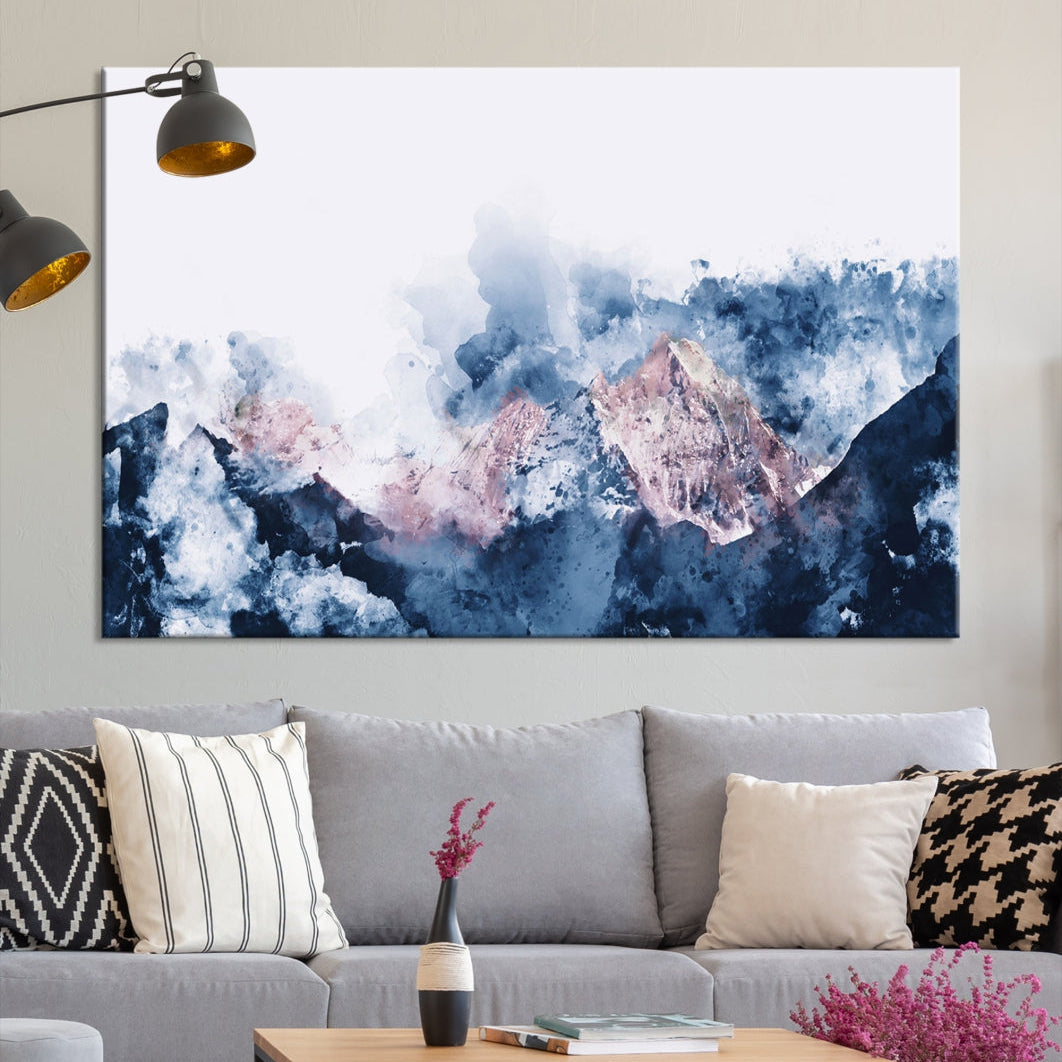 Blue Mountain Landscapes to Your Wall with Our Abstract Wall Art Canvas Print