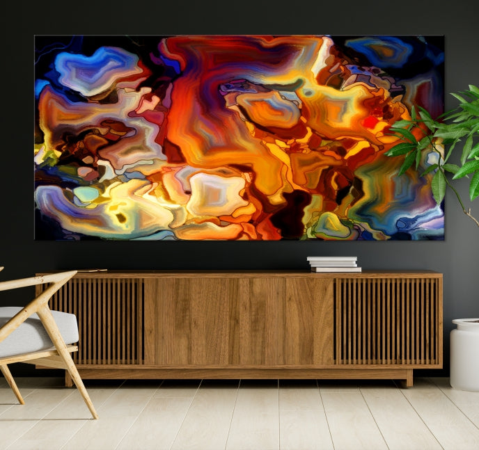 Add a Burst of Color to Your Modern Decor with Our Large Abstract Colorful Wall Art Canvas PrintA Unique &