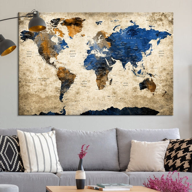 World Map Canvas, World Map Canvas Art, Large World Map, World Map, World Map Print, World Map Wall Art,
