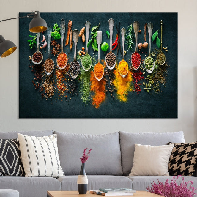 Add a Touch of Flavor to Your Kitchen with Our Large Spice Wall Art Canvas PrintA Decorative & Inspiring Decor Piece