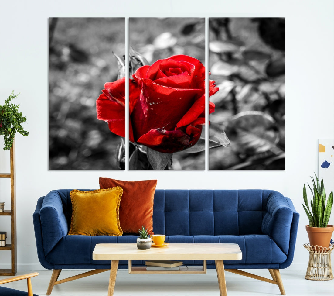 Rose Canvas Wall Art Red Rose Canvas Print Extra Large Wall Art