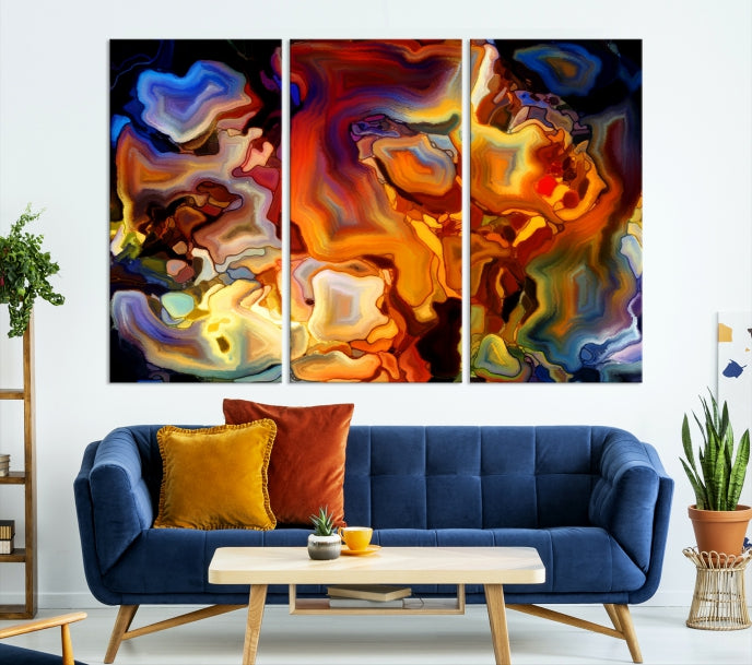 Add a Burst of Color to Your Modern Decor with Our Large Abstract Colorful Wall Art Canvas PrintA Unique &