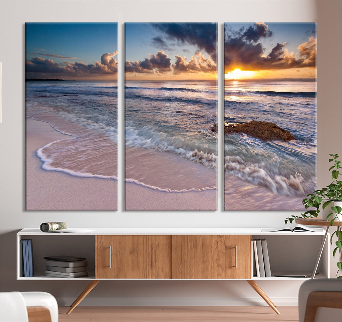 Extra Large Ocean Sunset Sea Holiday Beach Wall Art Canvas Print for Hotel Decoration