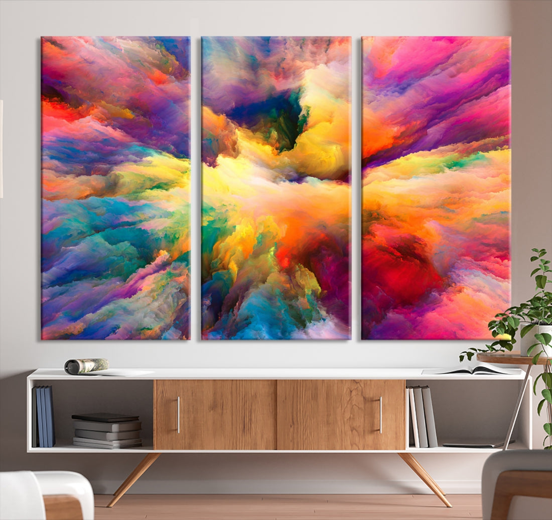 Colorful Abstract Clouds Large Wall Art Canvas Print Modern Wall Decor