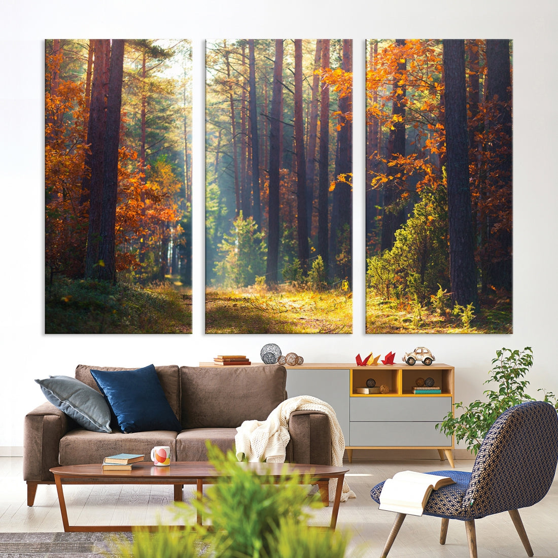 Forest Sunshine Large Wall Art Canvas Print