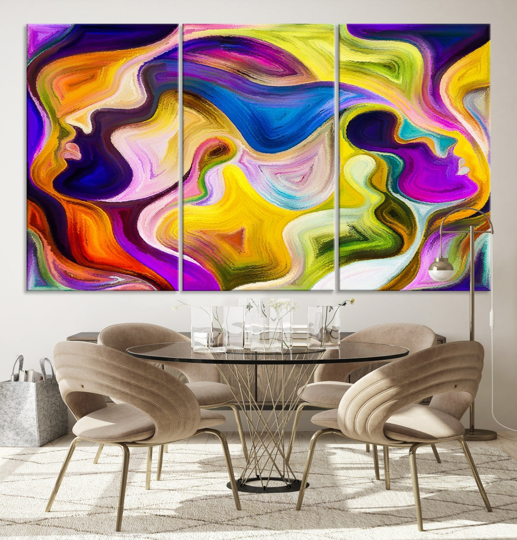 Colorful Faces Infinity Love Large Wall Art Canvas Print