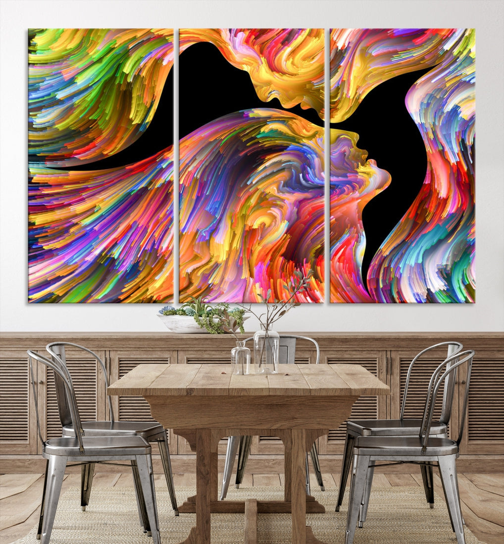 Love Themed Abstract Wall Art Canvas Print Colorful Wall Decor