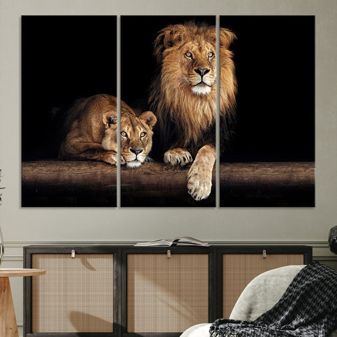 Extra Large Lion Photography Wall Art Animal Print Canvas Wall Decor