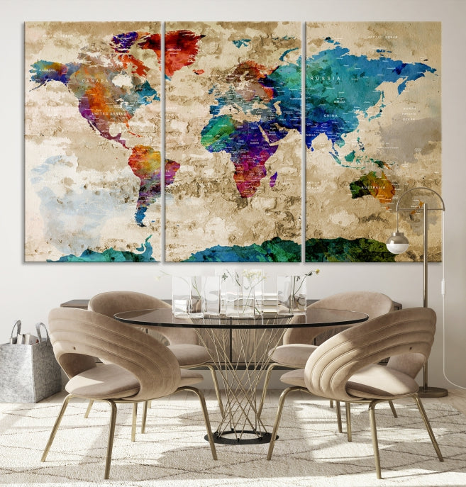 Add a Touch of Style & Function to Your Decoration with Our World Map Wall Art Canvas Print