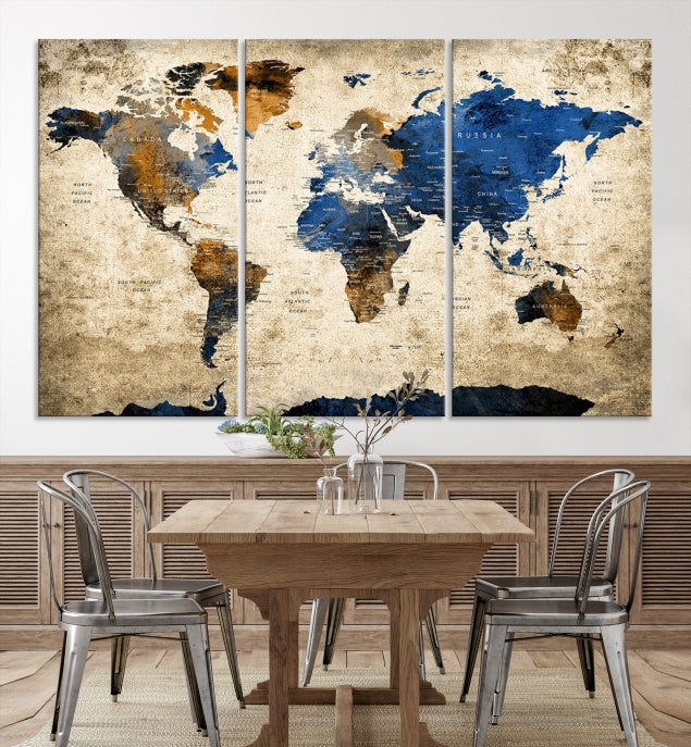 World Map Canvas, World Map Canvas Art, Large World Map, World Map, World Map Print, World Map Wall Art,