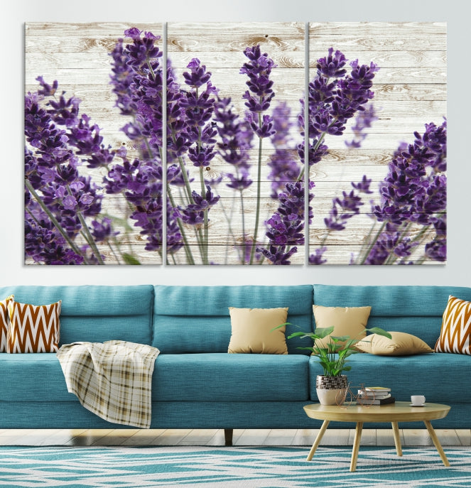 Large Lavender Canvas Floral Lilac Lavandula Wall Art Flower Print
