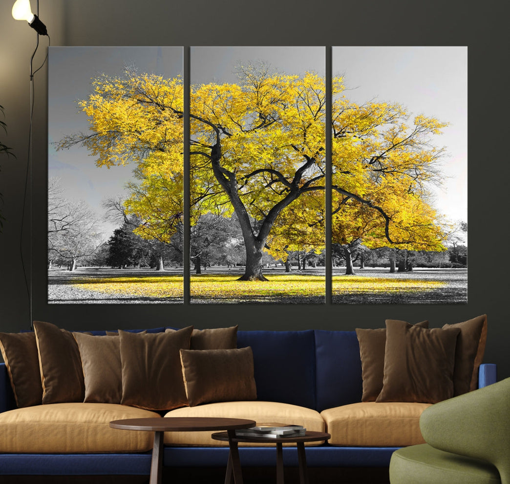 Yellow Tree Large Canvas Print Landscape Photo Wall Art Home Decoration