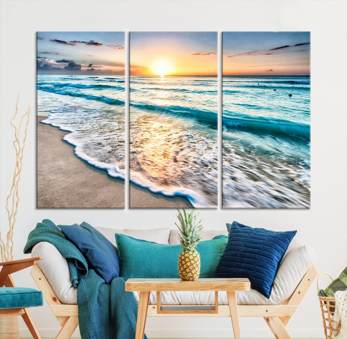 Bring the Beauty of a Fantastic Beach Island Sunset to Your Home with Our Wall Art Canvas PrintA Relaxing Decor Piece