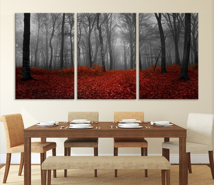 Bring the Magic of a Misty Forest Landscape to Your Home with Our Trees Wall Art Canvas PrintA Modern & Eye-catching