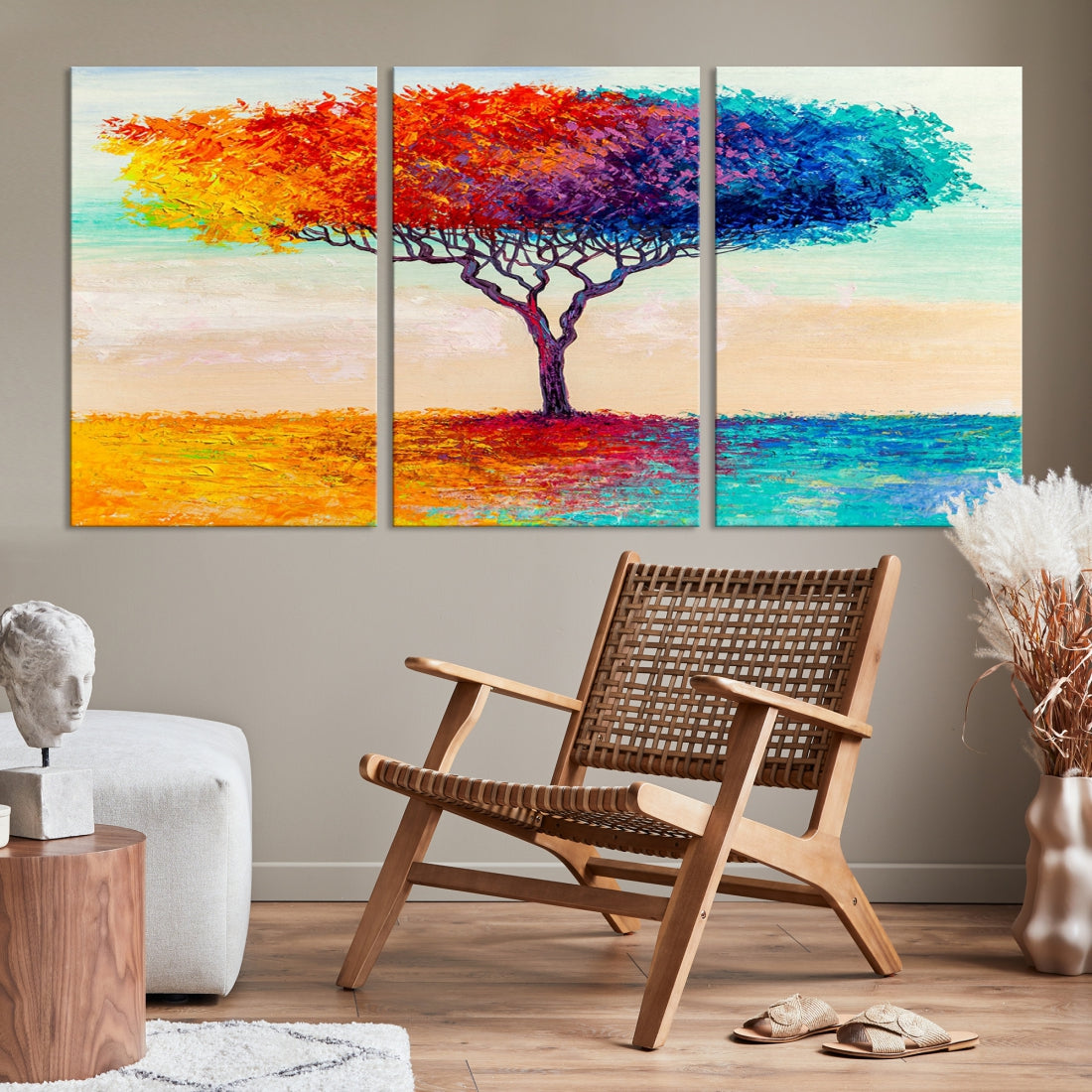 Abstract Oil Painting Tree of Life Large Wall Art Canvas Print