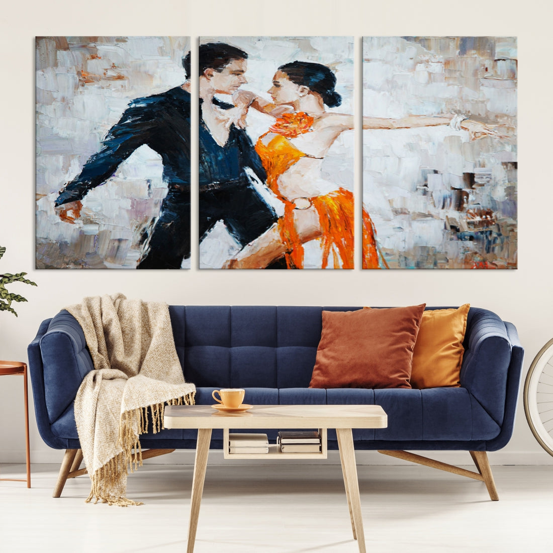 Dancing Couple Oil Painting Modern Large Wall Art Canvas Print