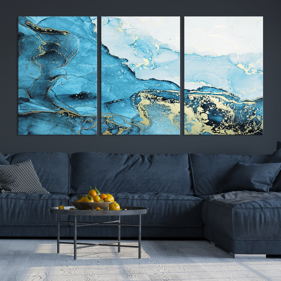 Nautical Abstract Art Painting Modern Home Decor Large Wall Art Canvas Print Framed Ready to Hang