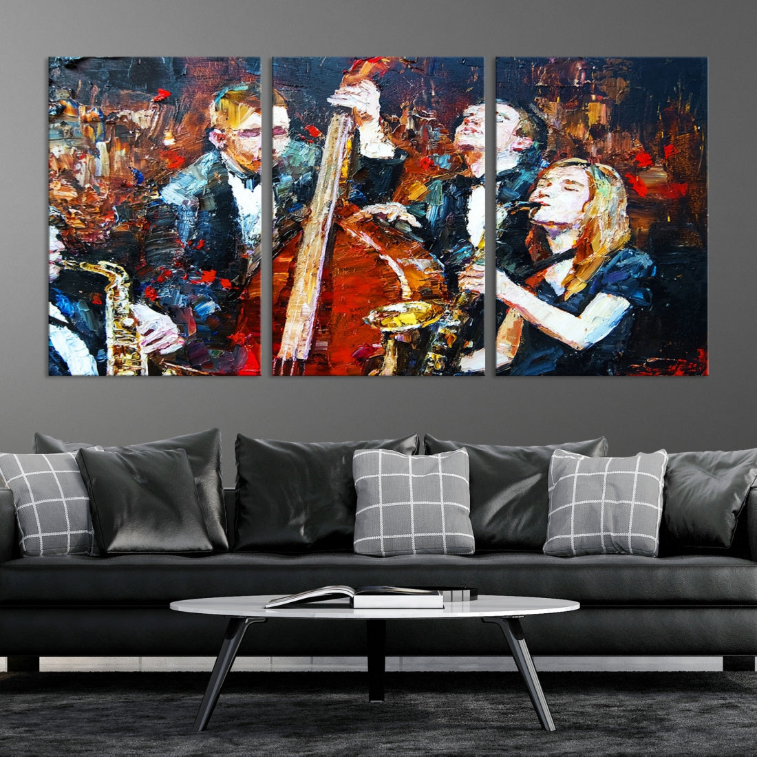 Soulful Sound of Jazz with Our Abstract Afro American Jazz Musician Wall Art Canvas Print