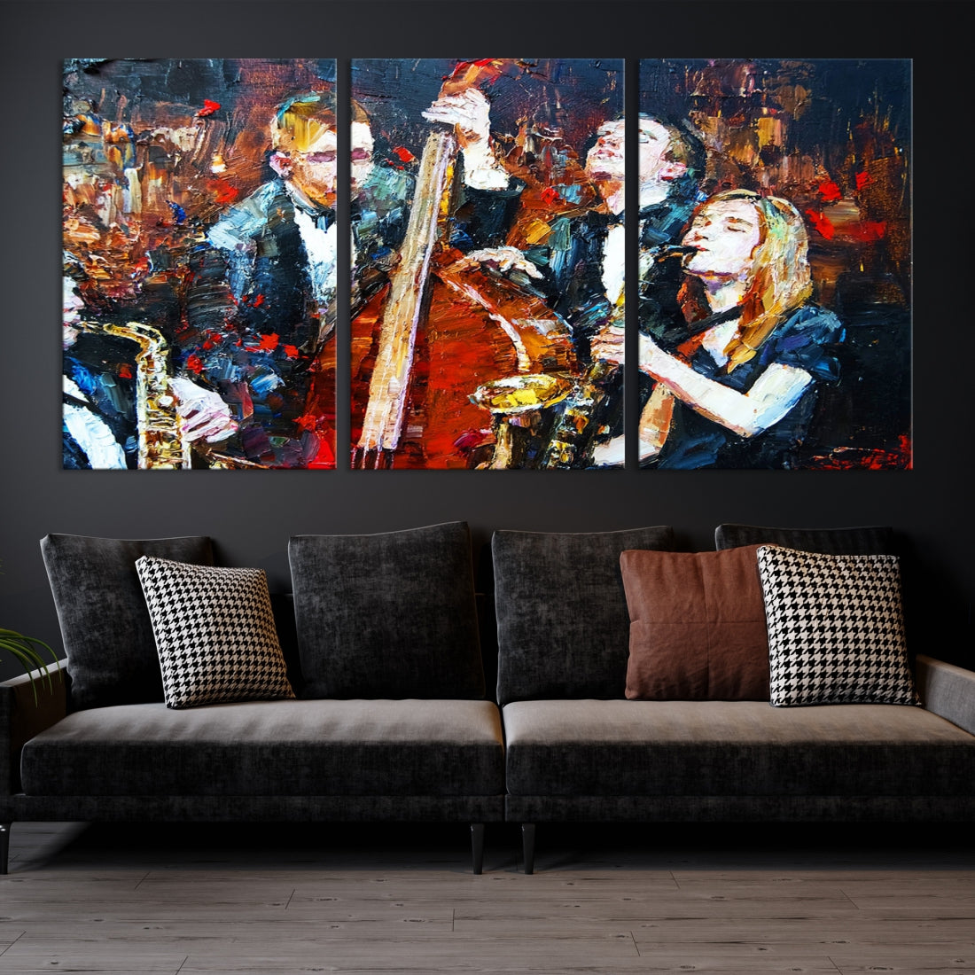 Soulful Sound of Jazz with Our Abstract Afro American Jazz Musician Wall Art Canvas Print