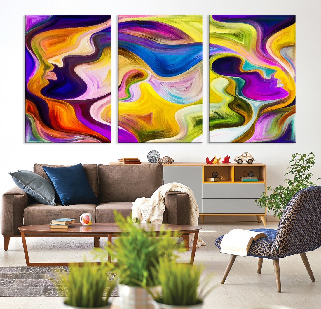 Colorful Faces Infinity Love Large Wall Art Canvas Print