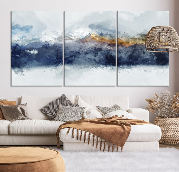 Abstract Mountain Large Wall Art Canvas Print