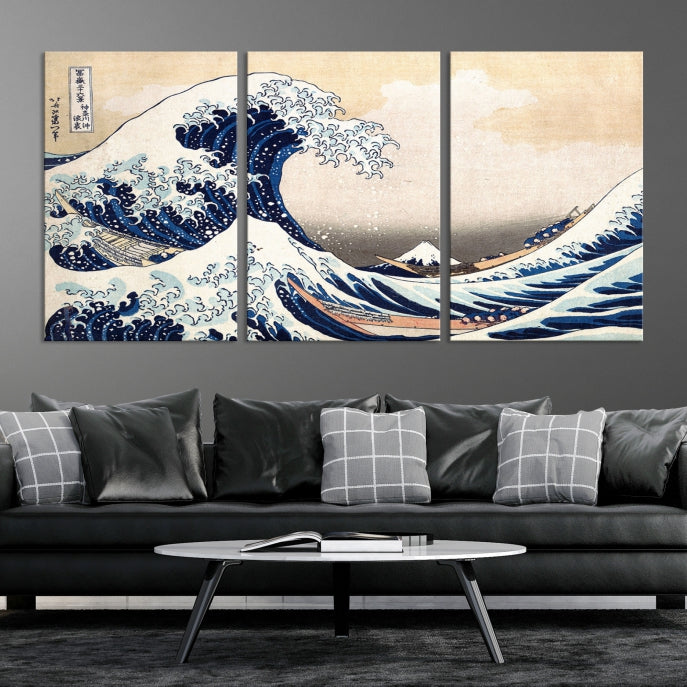 Large Wall Art Kanagawa Canvas Artwork Abstract Print