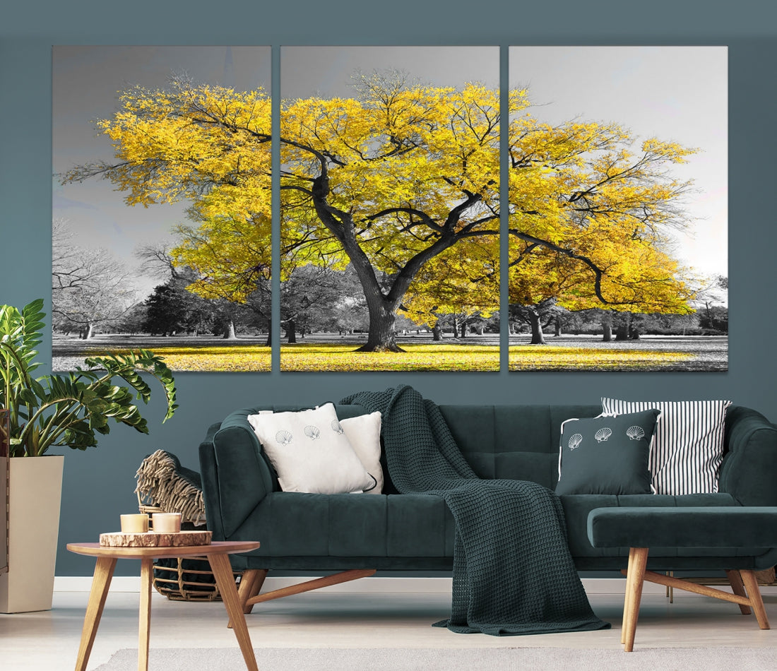 Yellow Tree Large Canvas Print Landscape Photo Wall Art Home Decoration