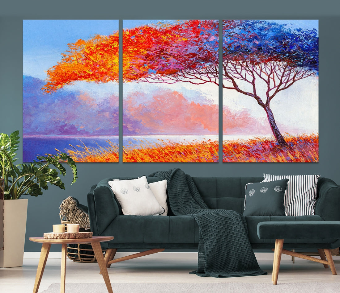 Colorful Tree Wall Art Landscape Print Modern Canvas Wall Decor