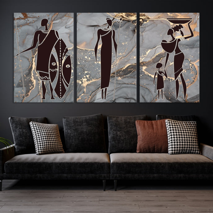 Extra Large African American Wall Art Modern Abstract Painting on Canvas Print