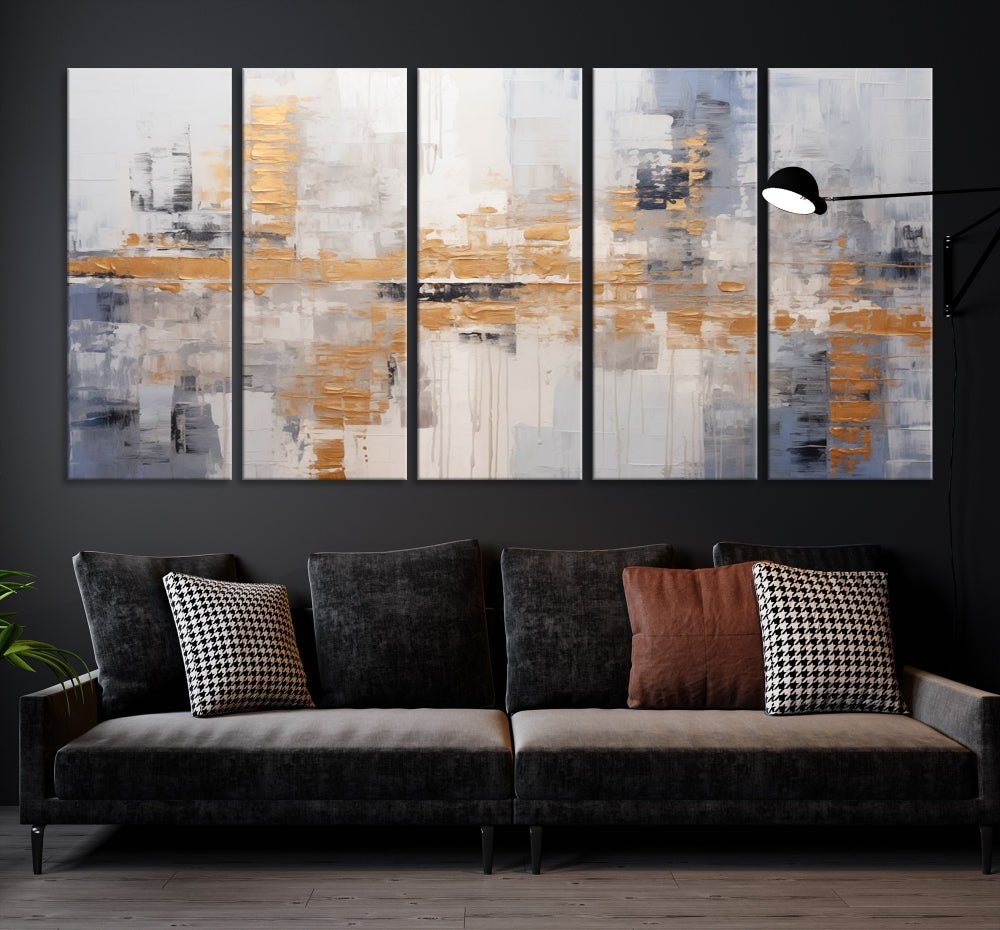 Soft Modern Abstract Canvas Print Wall Decor Bohemian Wall Art Framed Set of