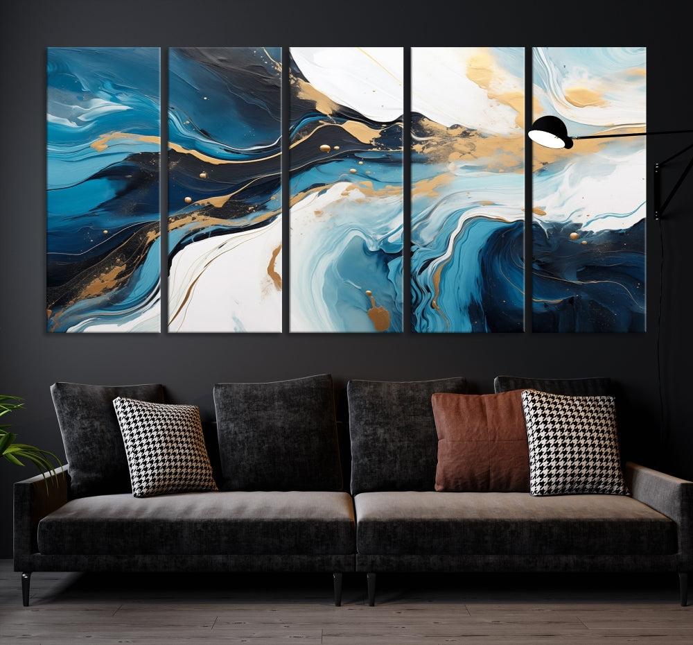 Abstract Fluid Wall Art Marble Canvas Print Soft Apartment Wall Decor Framed Wall Hanging