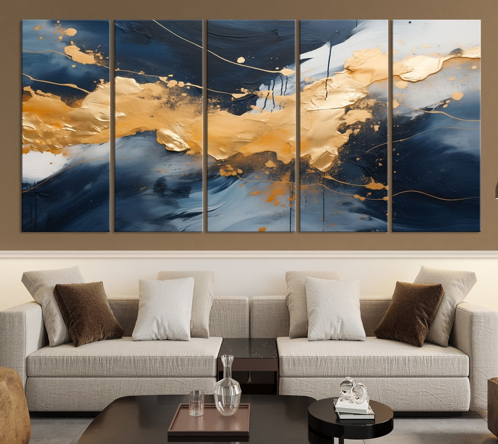 Gold Abstract Luxury Wall Art Canvas Print Minimalist Modern Home Office Decor Moving Gift